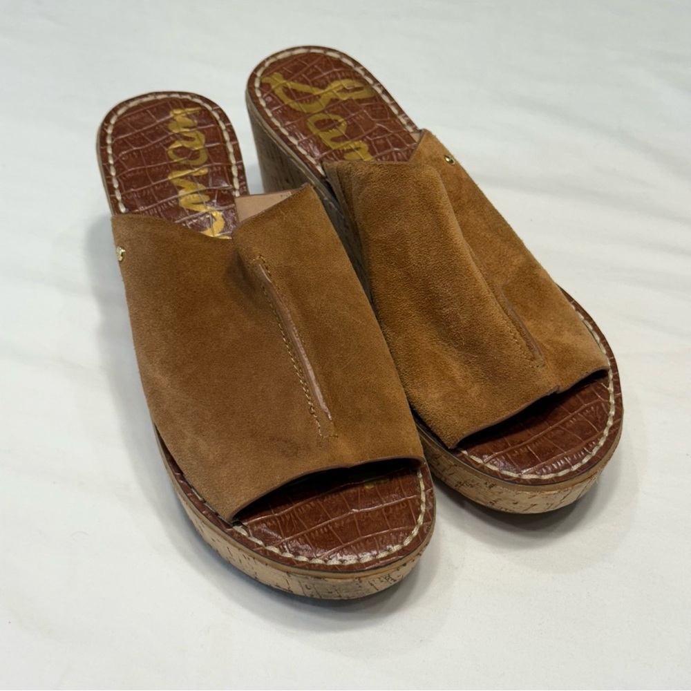 Sam Edelman Ranger Tan Suede Mules Women's Size 7.5